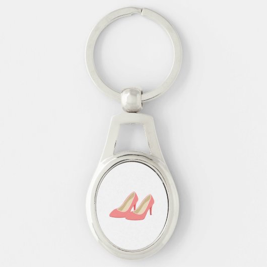レトロの50年代のピンクのハイヒールポンプ キーホルダー (正面)