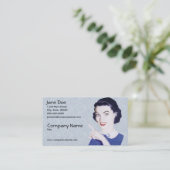 レトロの50年代の指す女性V3 名刺 (スタンド正面)