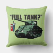 レトロの50年代の給油所付き添い人: "完全なタンクか。"… クッション (裏面)