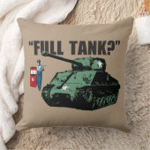 レトロの50年代の給油所付き添い人: "完全なタンクか。"… クッション (ブランケット)