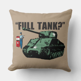 レトロの50年代の給油所付き添い人: "完全なタンクか。"… クッション