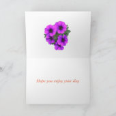 レトロの70年代の花の誕生日は一流の前部を加えます カード (内部)