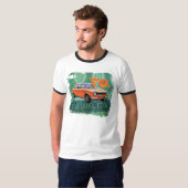 レトロの70年代画像的な車の人のTシャツ Tシャツ (正面フル)