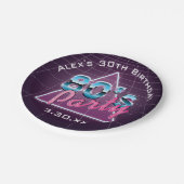 レトロの80年代によっては紙皿がパーティを楽しみます ペーパープレート (アングル)