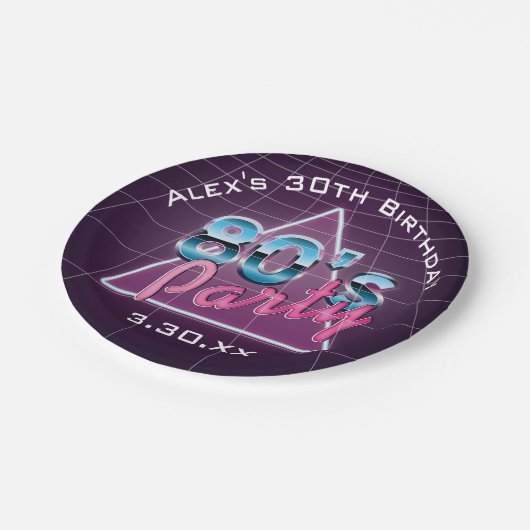 レトロの80年代によっては紙皿がパーティを楽しみます ペーパープレート (アングル)