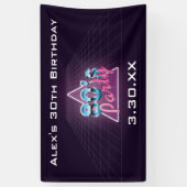 レトロの80年代のパーティーの旗 横断幕 (縦)