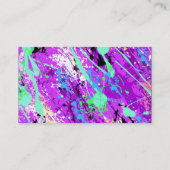 レトロの80年代のペンキの(ばちゃばちゃ)跳ねる-紫色 名刺 (裏面)