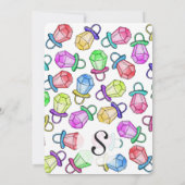 レトロの80年代の90年代のネオンカラフルなリングキャンデーの破裂音 招待状 (裏面)