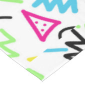 レトロの80年代の90年代のネオンピンクの青緑の黄色い落書き テーブルクロス (アングル)