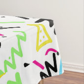 レトロの80年代の90年代のネオンピンクの青緑の黄色い落書き テーブルクロス (インサイチュ)