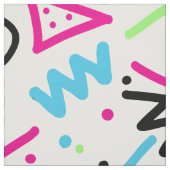 レトロの80年代の90年代のネオンピンクの青緑の黄色い落書き ファブリック (見本)