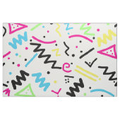 レトロの80年代の90年代のネオンピンクの青緑の黄色い落書き ファブリック (ファットクウォーター)