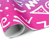 レトロの80年代の90年代のネオン虹によってスケッチされる落書き ラッピングペーパー (ロールコーナー)