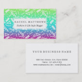 レトロの80年代の90年代のネオン虹によってスケッチされる落書き 名刺 (正面/裏面)