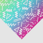 レトロの80年代の90年代のネオン虹によってスケッチされる落書き 薄葉紙 (詳細)