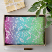 レトロの80年代の90年代のネオン虹によってスケッチされる落書き 薄葉紙 (ギフト)