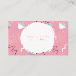 レトロの80年代の90年代のピンクによってスケッチされる落書きの形 名刺