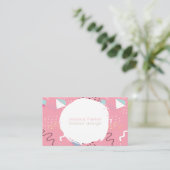 レトロの80年代の90年代のピンクによってスケッチされる落書きの形 名刺 (スタンド正面)