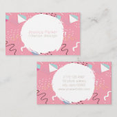 レトロの80年代の90年代のピンクによってスケッチされる落書きの形 名刺 (正面/裏面)