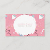 レトロの80年代の90年代のピンクによってスケッチされる落書きの形 名刺 (正面)