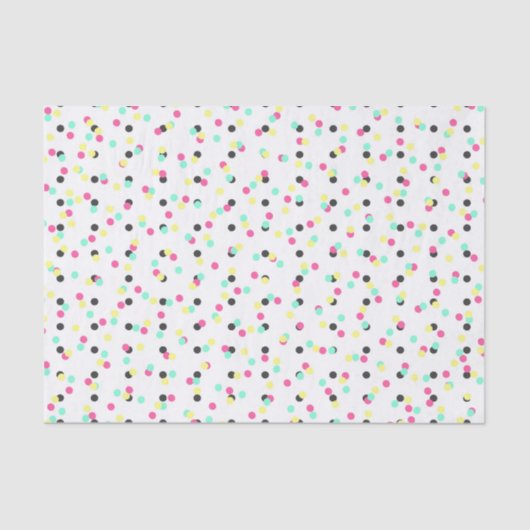 レトロの80年代の90年代の刺激を受けたでカラフルな水玉模様 薄葉紙 (正面)