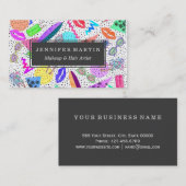 レトロの80年代の90年代の夏のビーチのコラージュパターン 名刺 (正面/裏面)