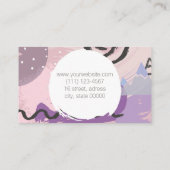 レトロの80年代の90年代の紫色のスケッチされた落書きの形 名刺 (裏面)