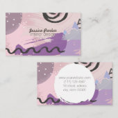 レトロの80年代の90年代の紫色のスケッチされた落書きの形 名刺 (正面/裏面)