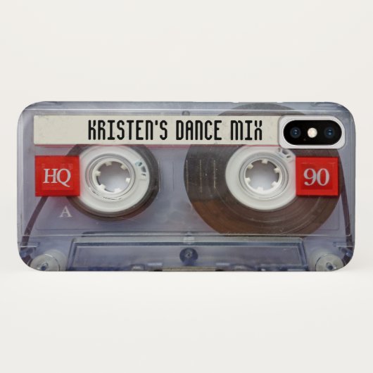 レトロの80年代はおもしろいでかわいいカセットテープを冷却します Case-Mate iPhoneケース (裏面(横))
