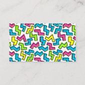 レトロの80年代はかわいい80sメンフィスのポップアートパターンを冷却します 名刺 (裏面)