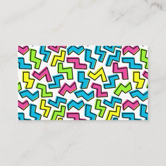 レトロの80年代はかわいい80sメンフィスのポップアートパターンを冷却します 名刺 (裏面)