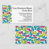 レトロの80年代はかわいい80sメンフィスのポップアートパターンを冷却します 名刺 (正面/裏面)