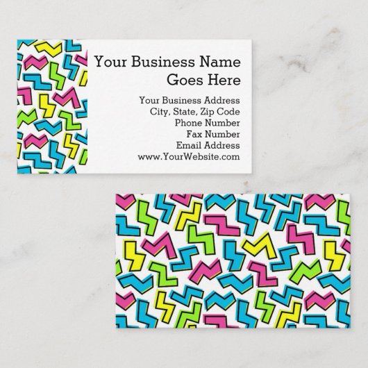 レトロの80年代はかわいい80sメンフィスのポップアートパターンを冷却します 名刺 (正面/裏面)
