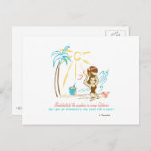 レトロの「ビーチBombshell ポストカード (正面/裏面)