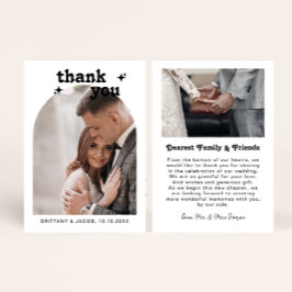 レトロのArchフォトメ結婚ッセージ サンキューカード