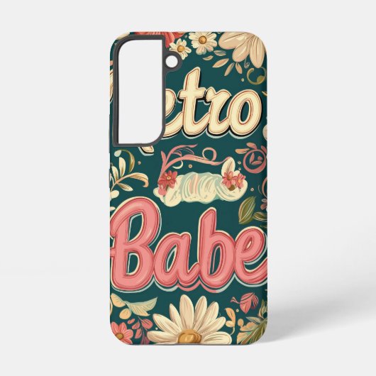 レトロのBabeフローラ(黄色)電話ケース Samsung Galaxyケース (裏面)