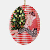 レトロのBabysの第1クリスマスのオーナメント セラミックオーナメント (右)