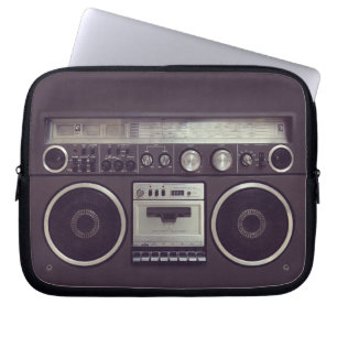レトロのBoomboxのカセットプレーヤーのおもしろいなラップトップスリーブ ラップトップスリーブ