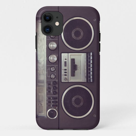 レトロのBoomboxのカセットプレーヤーのおもしろいなiPhone5例 Case-Mate iPhoneケース (裏面)
