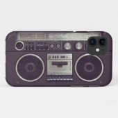 レトロのBoomboxのカセットプレーヤーのおもしろいなiPhone5例 Case-Mate iPhoneケース (裏面(横))