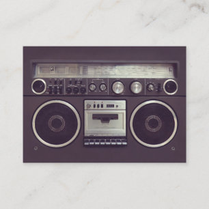 レトロのBoomboxのゲットーの発破工の音楽業界カード 名刺