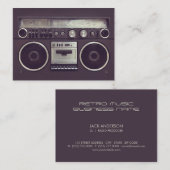 レトロのBoomboxのゲットーの発破工の音楽業界カード 名刺 (正面/裏面)