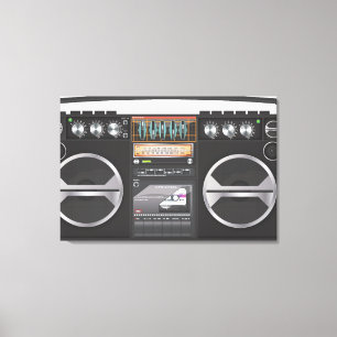 レトロのBoomboxのゲットーの発破工 キャンバスプリント
