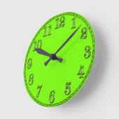 レトロのFluoroのライム緑の柱時計 ラウンド壁時計 (傾斜)