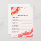 レトロのGroovyは赤ちゃんシャワーゲームカードを願う 招待状 (正面/裏面)