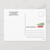 レトロのGroovyクリスマスツリー車この季節 シーズンポストカード (裏面)