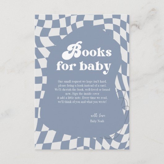 レトロのGroovy本の赤ちゃんシャワーエンクロージャカード エンクロージャーカード (正面)
