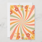 レトロのGroovy波打つ日照花の性別リビール 招待状 (裏面)