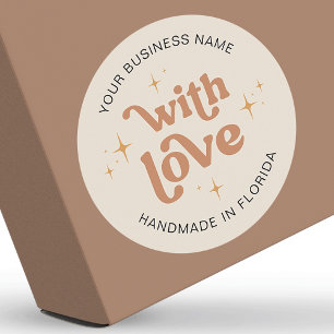 レトロのGroovy Bohoラブビジネスラベルで作る ラウンドシール