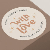 レトロのGroovy Bohoラブビジネスラベルで作る ラウンドシール